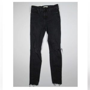 Madewell Tall 9" High-Rise Skinny Jeans in Black Sea sz 29T